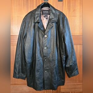 Wilsons Leather Black Driving ench Coat for Men